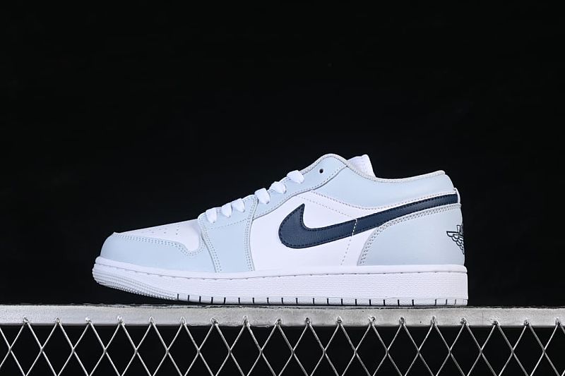 Air Jordan 1 Low White/Grey/Blue Swoosh