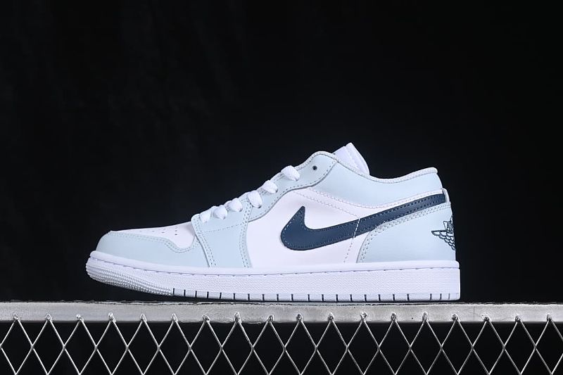 Air Jordan 1 Low White/Grey Blue Swoosh