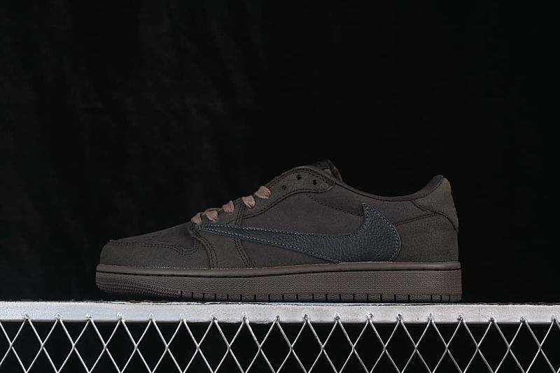 Travis Scott x Air Jordan 1 Low OG AJ1 Reverse Swoosh Low-top Full Grain Leather