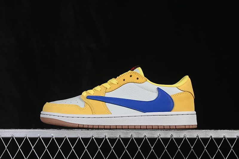 Travis Scott x Air Jordan 1 Low OG AJ1 Reverse Swoosh Low-top Full Grain Leather