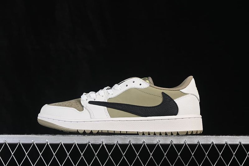 Travis Scott x Air Jordan 1 Low OG AJ1 Reverse Swoosh Low-top Full Grain Leather
