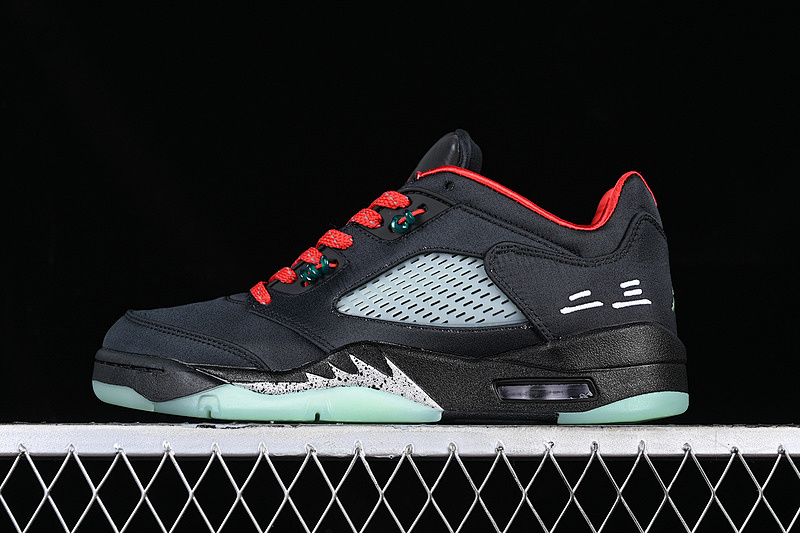 DM4640-036 04.jpeg Clot x Air Jordan 5 Retro Low CNY AJ5 Low Black Red Silk Jade Glow