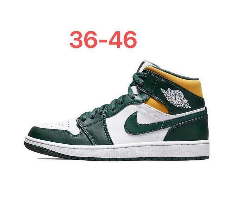 Air Jordan 1 White/Green/Yellow