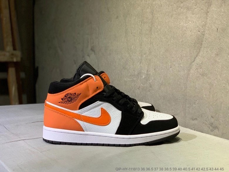 Air Jordan 1 Mid Black/White/Orange