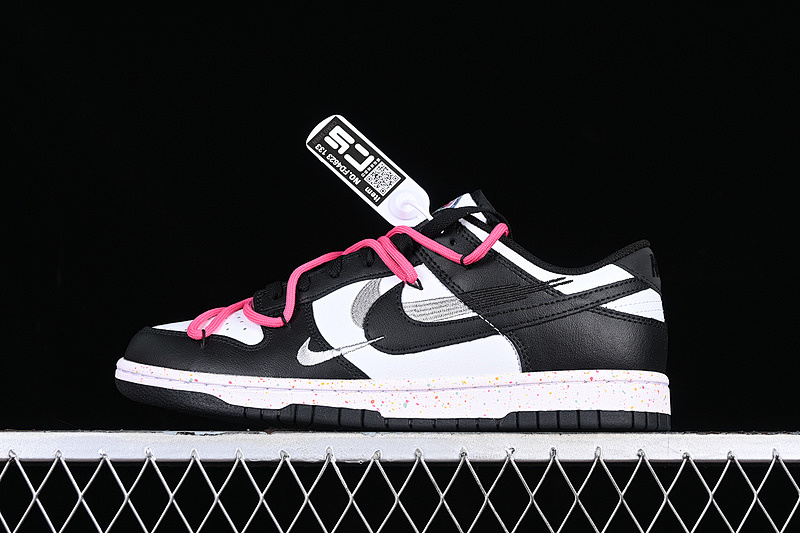 FD4623-133 04.jpeg CS Edition Nk Dunk Low Multi Color Vibrant Triple Swoosh Custom Deconstructed Straps Casual Skate Shoes