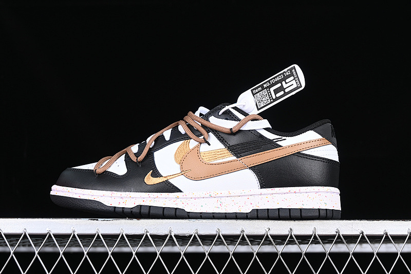 Nk Dunk Low Multi Color Energetic Triple Swoosh Custom Deconstructed Strap Casual Skate Shoes