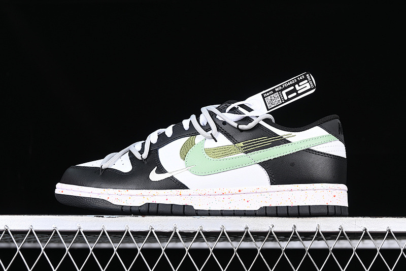 Nk Dunk Low Multi Color Energetic Triple Swoosh Custom Deconstructed Strap Casual Skate Shoes