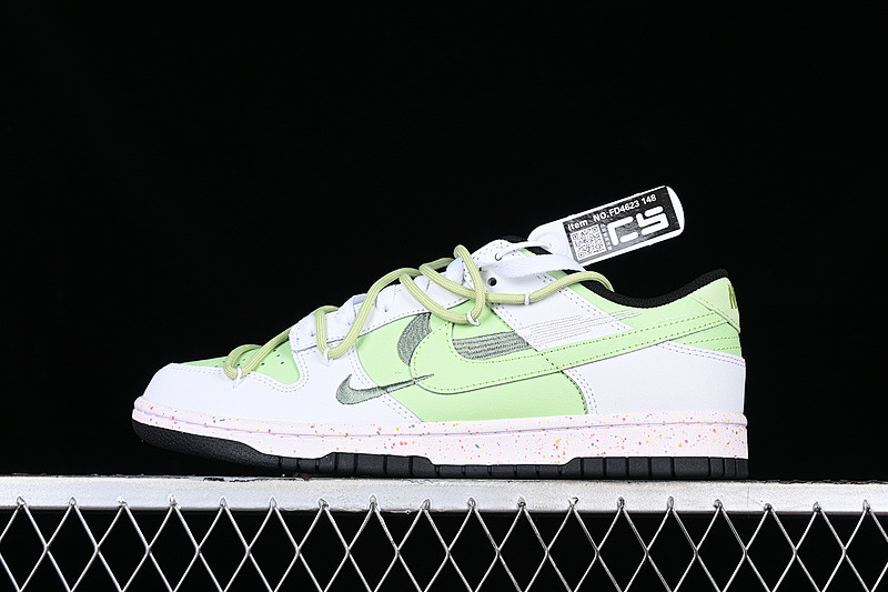 Nk Dunk Low Multi Color Energetic Triple Swoosh Custom Deconstructed Strap Casual Skate Shoes