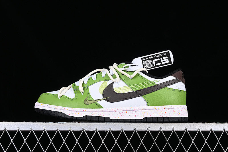 Nk Dunk Low Multi Color Energetic Triple Swoosh Custom Deconstructed Strap Casual Skate Shoes