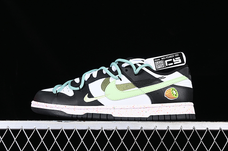 Nk Dunk Low Multi Color Energetic Triple Swoosh Custom Deconstructed Strap Casual Skate Shoes
