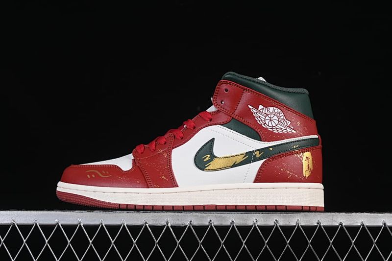 Air Jordan 1 Mid AJ1 Air Jordan 1 Year of the Horse Limited Mid-top Culture Casual Skate Shoes