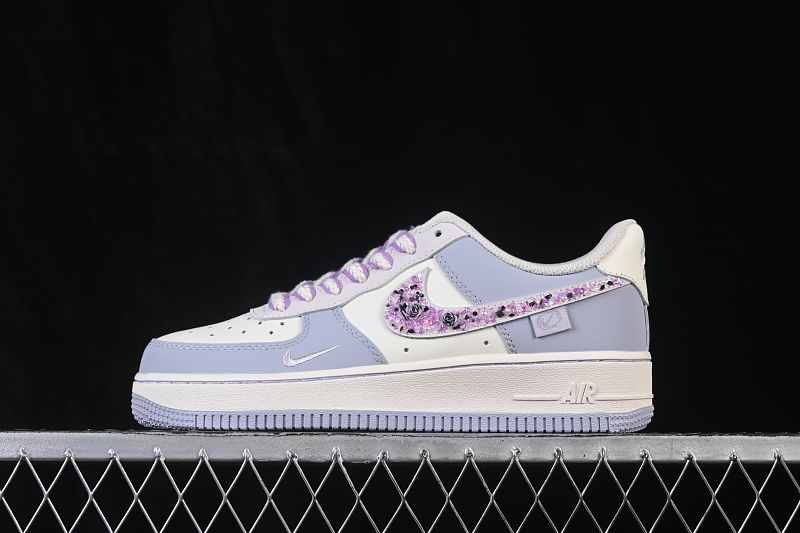 Air Force 1 '07 Low Rose Glitter Hand-painted Graffiti Rose Diamond Air Force 1 Low-top Casual Skate Shoes