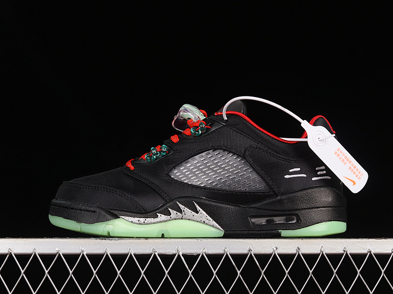 Clot x Air Jordan 5 Retro Low CNY AJ5 Low Black Red Silk Jade Glow