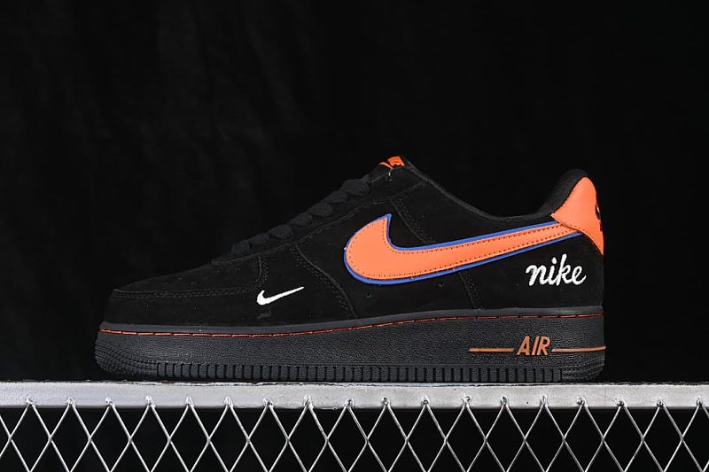 FV3694-109 04.jpeg Air Force 1 '07 Low Black Suede Orange Swoosh