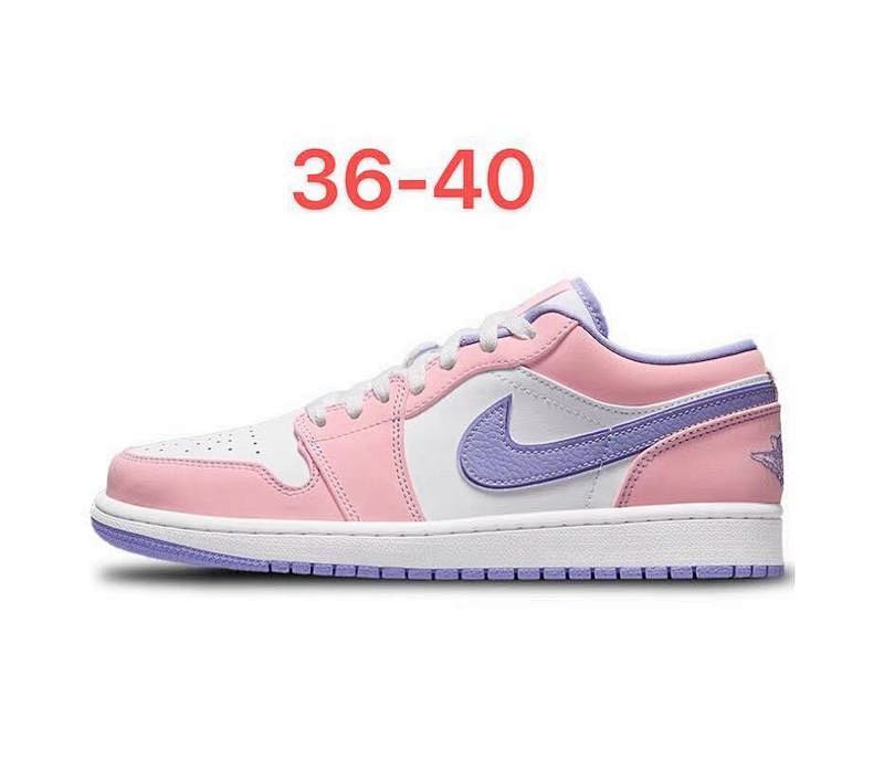 Air Jordan 1 Low Pink/White/Purple