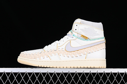 Union x Air Jordan 1 High OG Woven AJ1 Collaboration Woven High-top Basketball Shoes