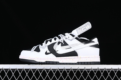 Nk Dunk Low Multi Color Energetic Triple Swoosh Custom Deconstructed Strap Casual Skate Shoes