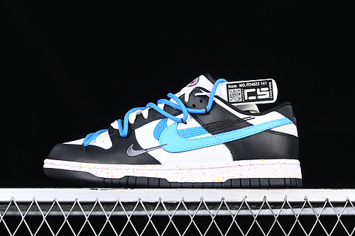 Nk Dunk Low Multi Color Energetic Triple Swoosh Custom Deconstructed Strap Casual Skate Shoes