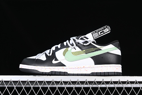 Nk Dunk Low Multi Color Energetic Triple Swoosh Custom Deconstructed Strap Casual Skate Shoes