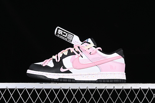 Nk Dunk Low Multi Color Energetic Triple Swoosh Custom Deconstructed Strap Casual Skate Shoes