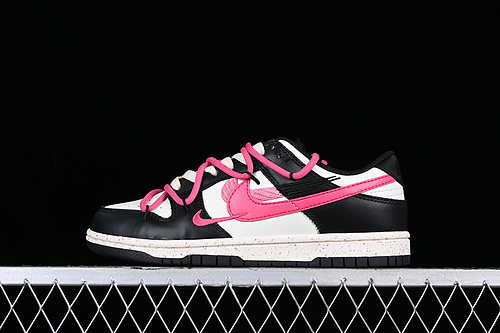 Nike Dunk Low Multi Color Vibrant Triple Swoosh Custom Deconstructed Strap Casual Skate Shoes
