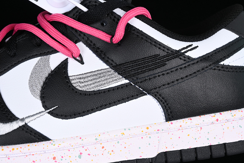 FD4623-133 08.jpeg CS Edition Nk Dunk Low Multi Color Vibrant Triple Swoosh Custom Deconstructed Straps Casual Skate Shoes