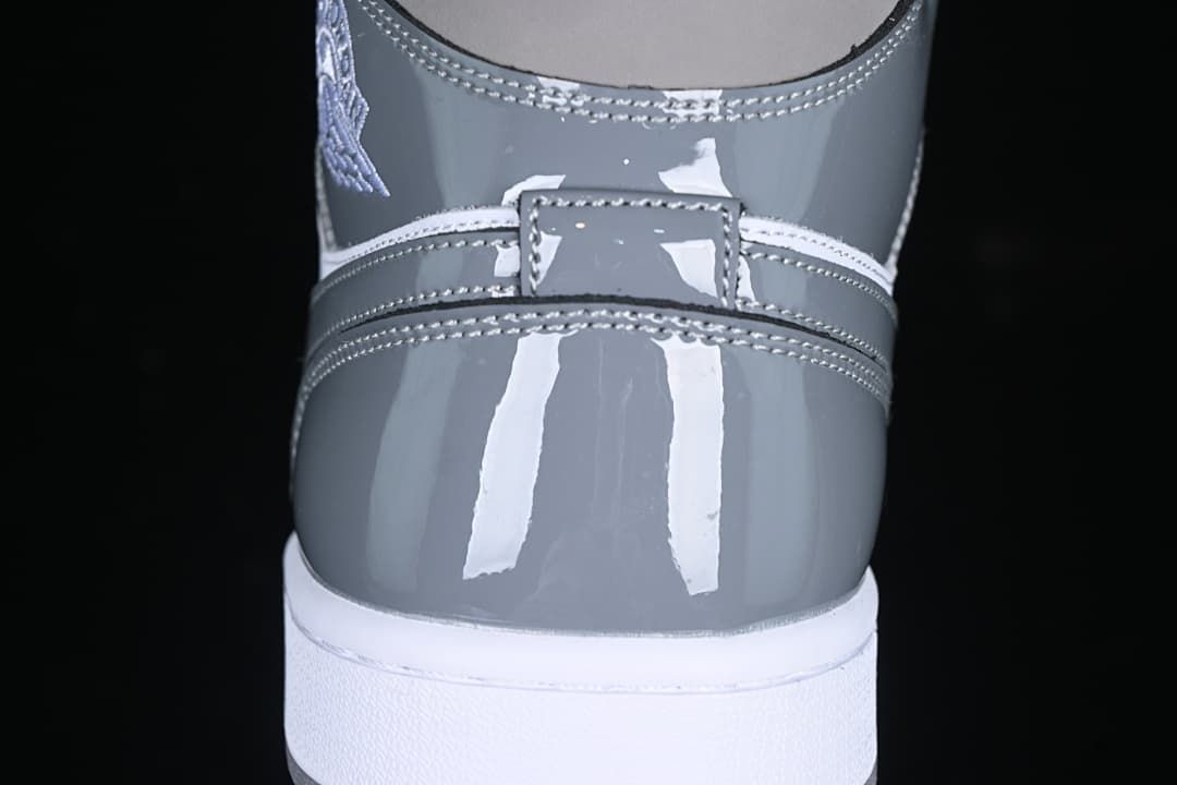 Air Jordan 1 Mid Patent White Grey