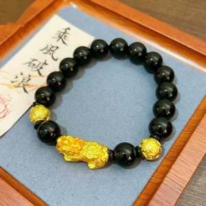 Gold Plated Pixiu Fortune Bracelet for Women