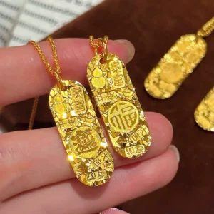 Gold Plated Alloy Plain Pendant Necklace for Women