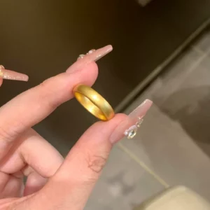 Gold Plated Plain Band Ring for Couples, Polished Finish