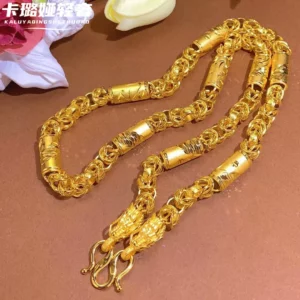 Men's Dragon & Phoenix Motif Gold-Tone Chain Bracelet