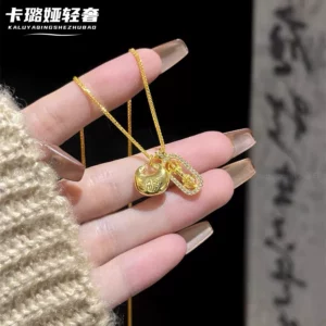 Gold Plated Pixiu Vajra Coin Pendant Necklace for Couples