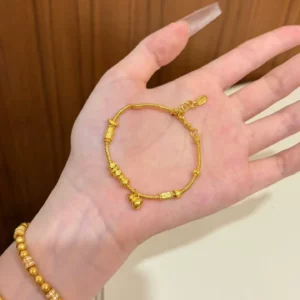 Gold-Tone Hulu Gourd Wrap Bracelet for Women, Fashion Alloy Jewelry