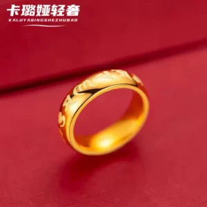 Fashionable Diamond-Accented Couple Ring Set, Gold Plated, Vintage Style