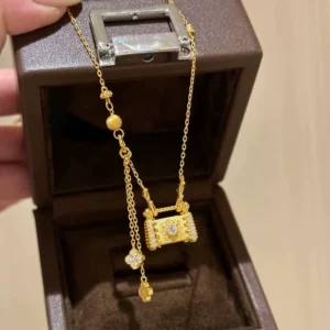 Gold Plated Cross Pendant Necklace for Women, Crystal Accent Chain