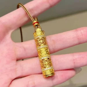Buddha Pendant Necklace for Women, Gold Plated Alloy Charm