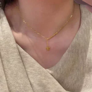 Butterfly Fringe Pendant Necklace for Women, Gold Plated Layered Choker