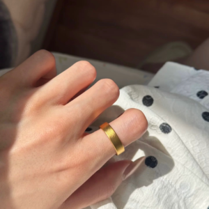 Thick Gold Plated Plain Band Ring, Unisex Couple Ring, Heavy Durable Design