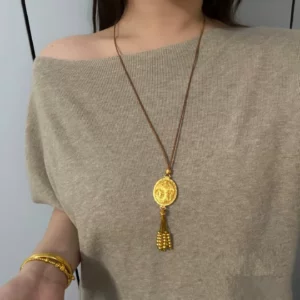 Gold-Tone Phoenix Pendant Necklace for Women, Fashion Layered Jewelry