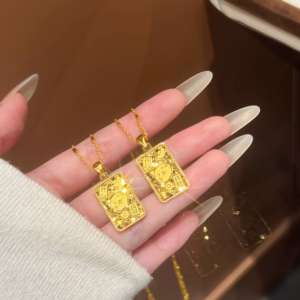 Gold Plated Cat Motif Pendant Necklace for Women