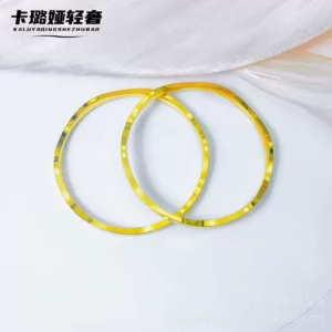 Gold-Tone Polished Bangle Bracelet for Women, Fashion Jewelry Gift