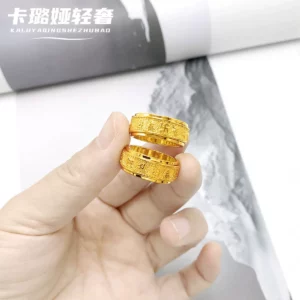 Six Words Mantra Rotating Ring Gold Plated Open Adjustable Unisex Fashion Jewelry