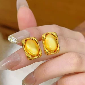 Gold-Tone Square Drop Earrings for Women