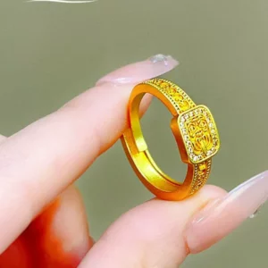 Gold-Tone Open Ring with Sparkling Crystals, Fashion Jewelry for Women