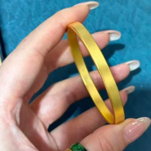 Gold Plated Square Bangle Bracelet for Women, Classic Fashion Jewelry
