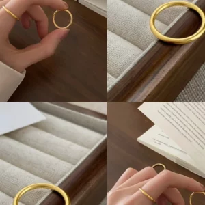 Gold Plated Plain Band Ring for Women, Fashion Stackable Ring
