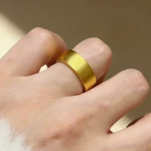 Gold-Tone Square Plain Ring for Women, Simple Fashion Jewelry