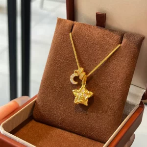 Gold Plated Alloy Star Pendant Necklace for Women