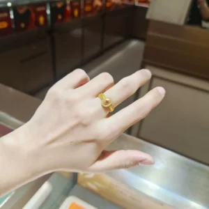 Gold-Tone Openwork Cross Heart Ring, Women's Fashion Jewelry