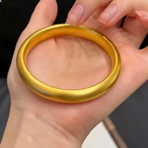 Gold Plated Lotus Heart Sutra Bangle Bracelet for Women